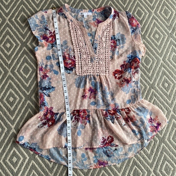 DR2 Daniel Rainn Floral Peplum Top Size Small - Picture 6 of 12